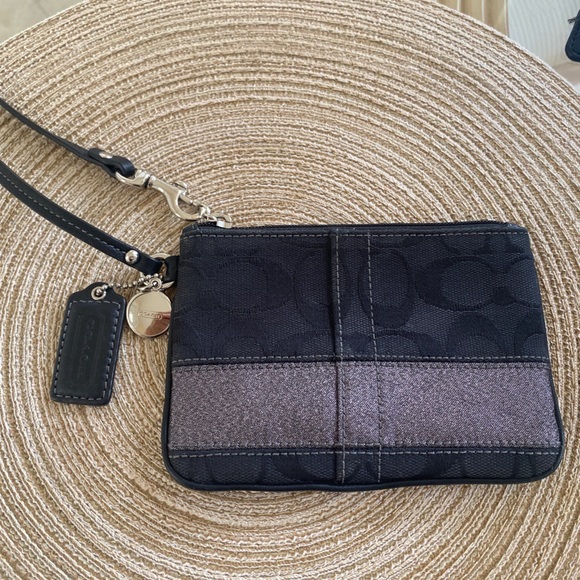 Handbags - Coach wallet/wriestlet, black and silver.